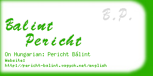 balint pericht business card